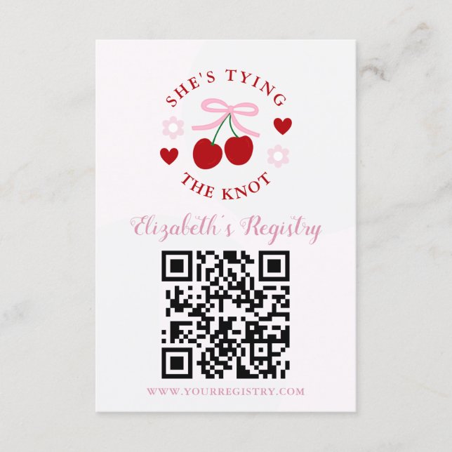 Tarjeta De Recepción Tying the Knot Bridal Shower Registry (Anverso)