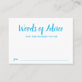 Tarjeta De Recepción Typografía azul Baby Boy Baby Shower Advance