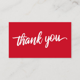 Tarjeta De Recepción Typografía de escritura mínima Cherry Red Gracias