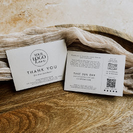 Tarjeta De Recepción Typografía de moda Logotipo comercial Gracias por