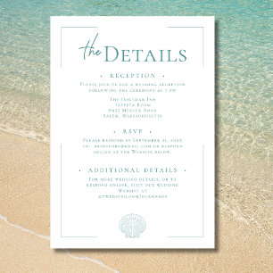 Tarjeta De Recepción Typografía mínima Aqua y Boda de la cubierta blanc