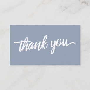 Tarjeta De Recepción Typografía mínima de guiones Dusty Blue Gracias