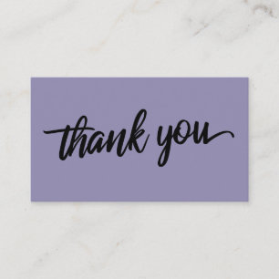 Tarjeta De Recepción Typografía mínima de guiones Dusty Purple Gracias