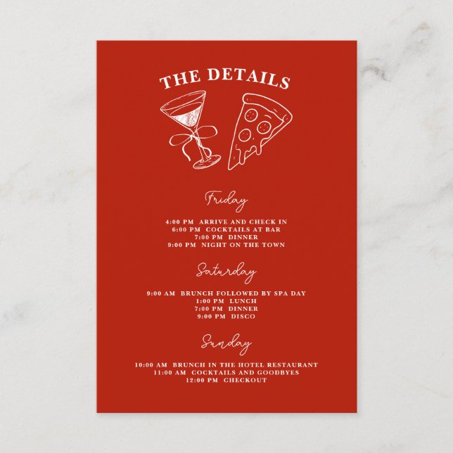 Tarjeta De Recepción Última pieza roja de la soltera de la vida (Anverso)