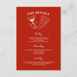 Tarjeta De Recepción Última pieza roja de la soltera de la vida