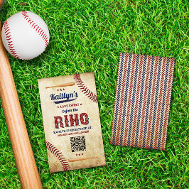 Tarjeta De Recepción ¡Última Swing Antes Del Anillo! Béisbol Bridal Sho
