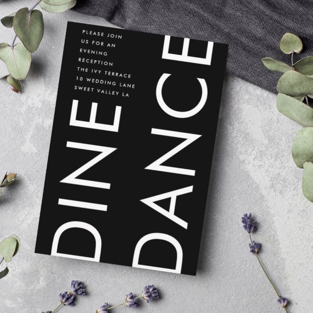 Tarjeta De Recepción Ultra Moderno Boda de danza DINE BELLEZA (Subido por el creador)