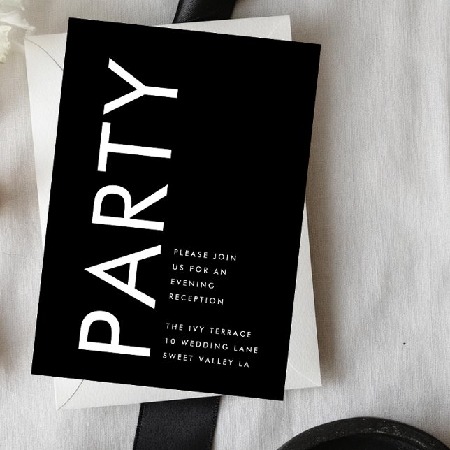 Tarjeta De Recepción Ultra Moderno Monograma Grande Simple Bodas (Subido por el creador)