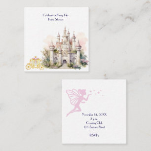 Tarjeta De Recepción Un Baby Shower gemelo de cuento de hadas