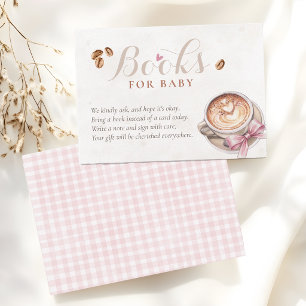 Tarjeta De Recepción Un bebé está preparando café lazo rosa  LIBROS PAR