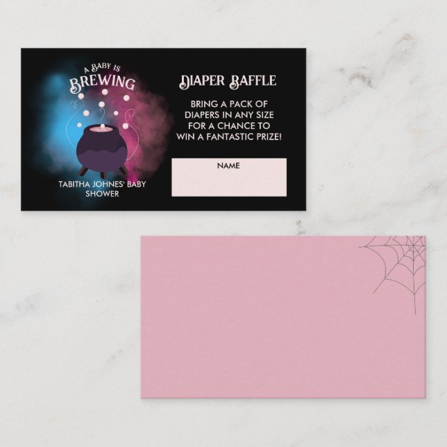 Tarjeta De Recepción Un bebé está preparando un caldero para la revelac (Anverso / Reverso)