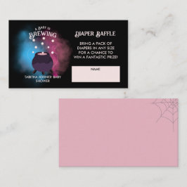 Tarjeta De Recepción Un bebé está preparando un caldero para la revelac