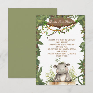 Tarjeta De Recepción Un bebé Safari salvaje lindo Hippopótamo Baby Show