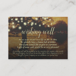 Tarjeta De Recepción Un Boda de Árbol y Luces Rústicos Deseando Bien