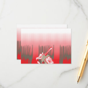 Tarjeta De Recepción Un diseño gráfico vibrante presenta un patrón rojo