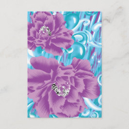 Tarjeta De Recepción Un diseño textil vibrante con púrpura y turq
