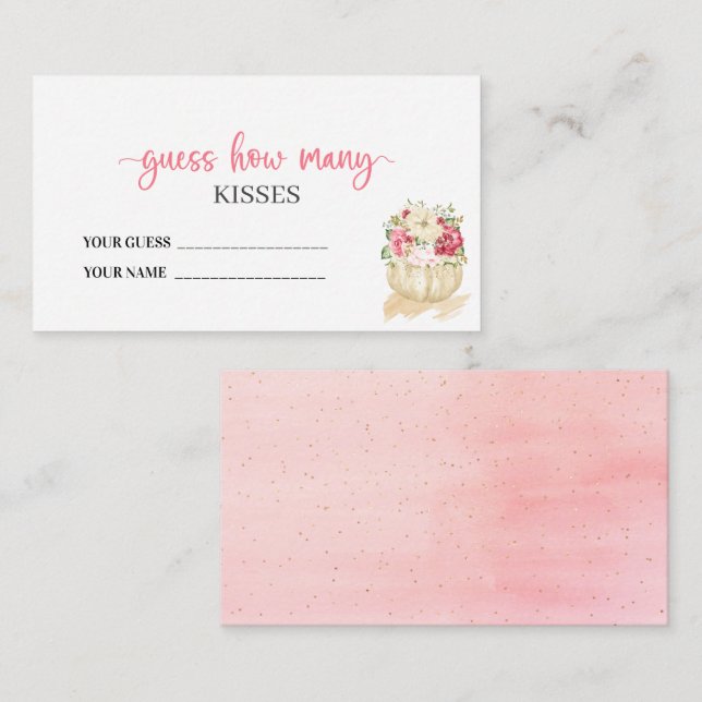 Tarjeta De Recepción Un dulce bebé de calabaza ducha cuántos besos (Anverso / Reverso)