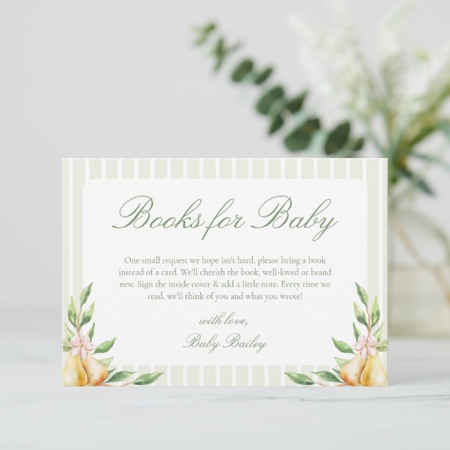 Tarjeta De Recepción Un Dulce Bebé de Perita Fiesta de Bebé Libros para (Anverso de pie)