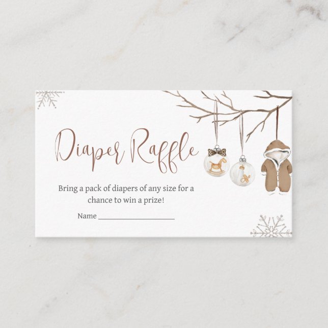 Tarjeta De Recepción Un dulce Navidades de invierno Diaper Raffle (Anverso)
