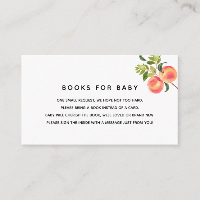 Tarjeta De Recepción Un dulce y pequeño Baby Shower que trae un libro (Anverso)