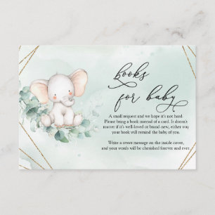 Tarjeta De Recepción Un elefante de bebé lindo verde Eucalyptus Wreath