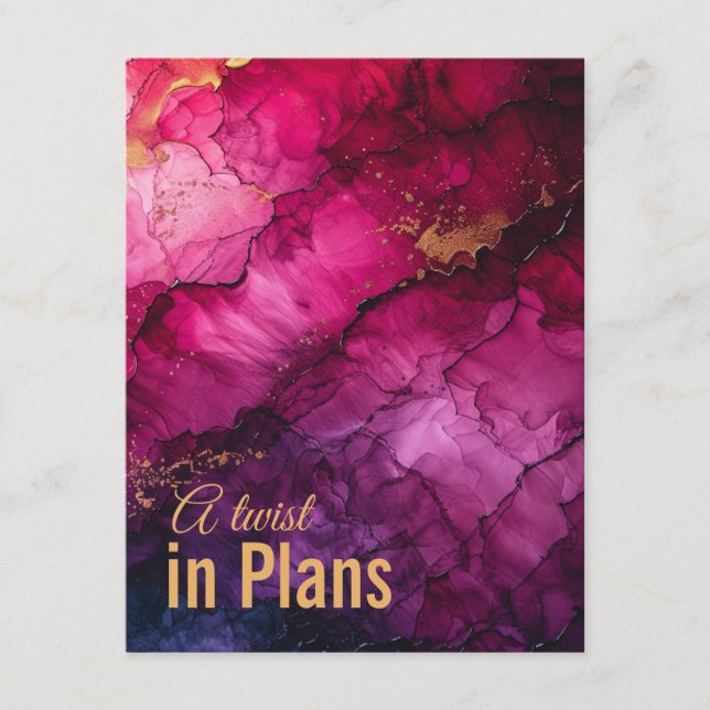 Tarjeta De Recepción Un giro en los planes 😂 mármol de la elegancia ce (Anverso)