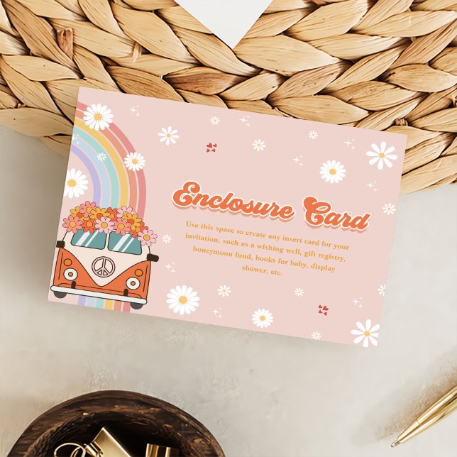 Tarjeta De Recepción Un Groovy Chica retro arco iris primer cumpleaños (Subido por el creador)