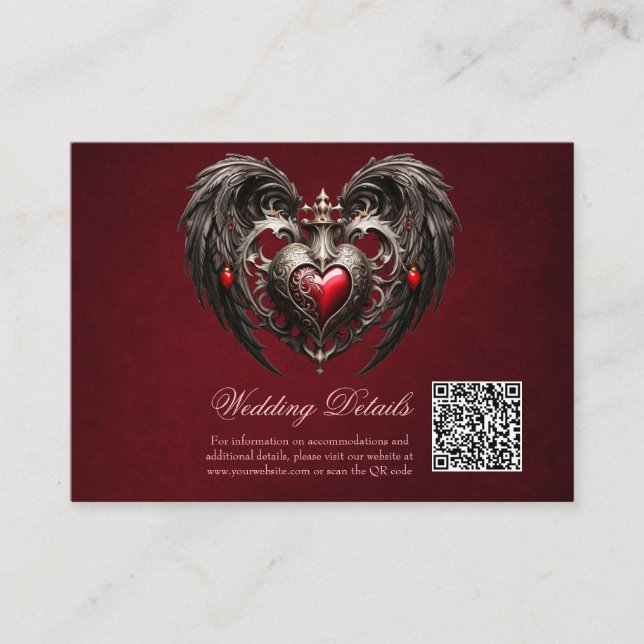 Tarjeta De Recepción Un impresionante corazón gótico (Anverso)