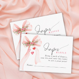 Tarjeta De Recepción Un lazo rosa de Sweetheart para baby shower de San