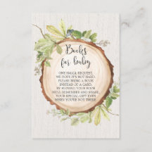 Un libro rústico pide una ducha de bebé, reserva e