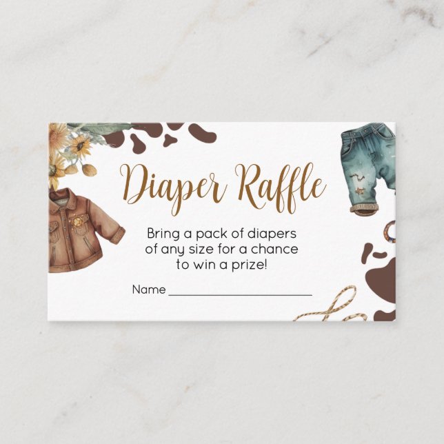 Tarjeta De Recepción Un niño mocoso Baby Shower Diaper Raffle (Anverso)