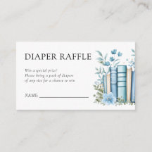 Un nuevo capítulo azul Baby Shower Diaper Raffle