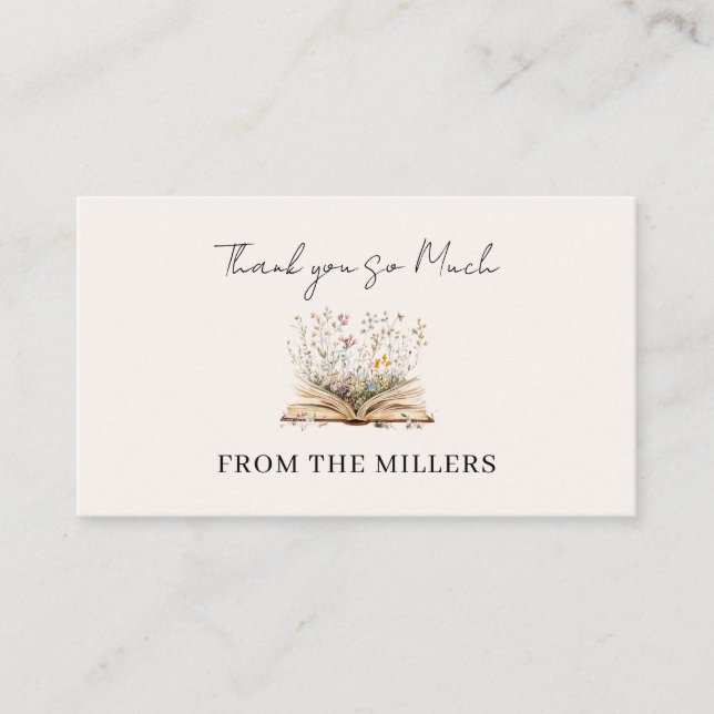 Tarjeta De Recepción Un nuevo capítulo comienza Baby Shower Gracias (Anverso)