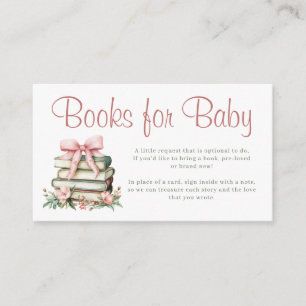 Tarjeta De Recepción Un Nuevo Capítulo Comienza Libros de lazo rosa par