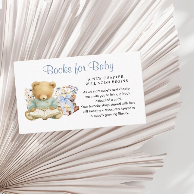 Tarjeta De Recepción Un Nuevo Capítulo Comienza Libros de Ositos Lindos (A new Chapter will soon begin Bear Books for baby insert card)