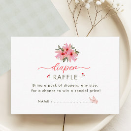 Tarjeta De Recepción Un nuevo capítulo comienza rifa de pañales florale
