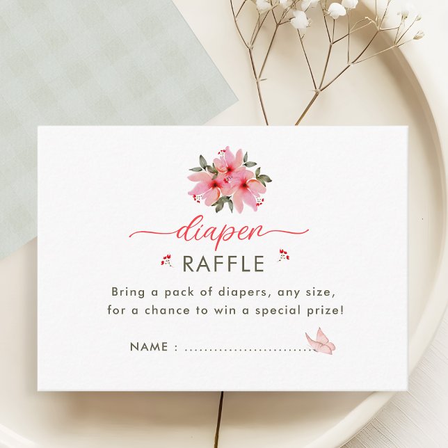 Tarjeta De Recepción Un nuevo capítulo comienza rifa de pañales florale (Subido por el creador)