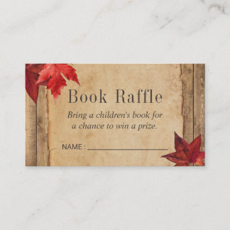 Tarjeta De Recepción Un otoño rústico deja entradas para libros