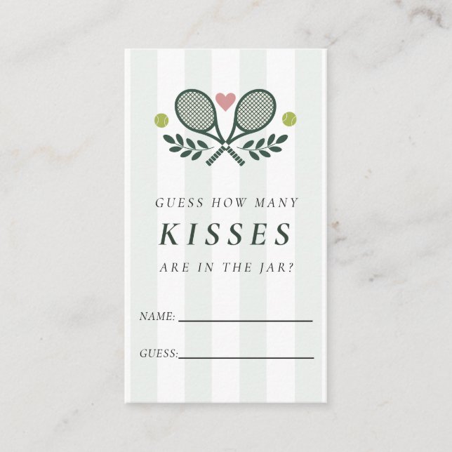 Tarjeta De Recepción Un partido de tenis perfecto cuántos besos una duc (Anverso)