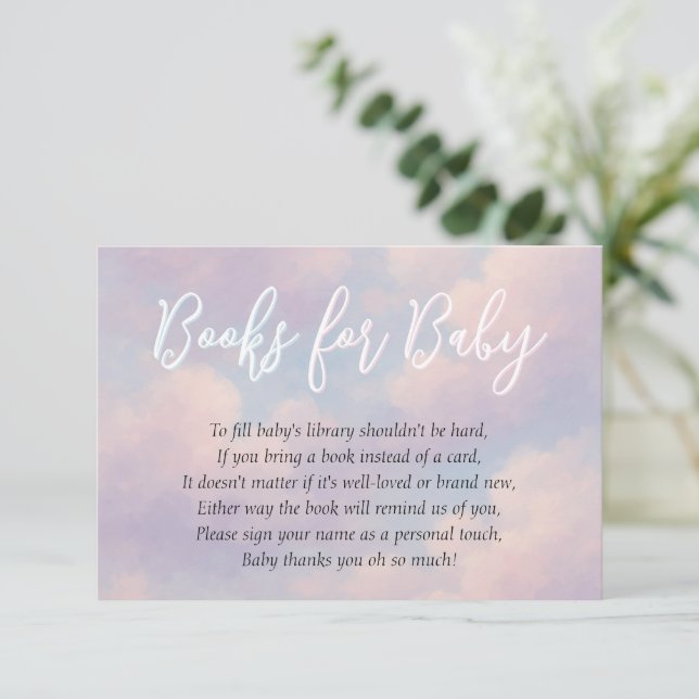 Tarjeta De Recepción Un pedacito de libros celestes para el bebé (Anverso de pie)