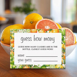 Tarjeta De Recepción Un Pequeño Adivina Cuántos Naranjas