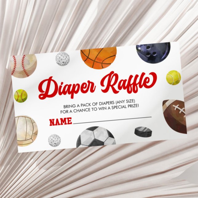 Tarjeta De Recepción Un pequeño Allstar Deportivo Baby Shower Diaper Ra (Subido por el creador)