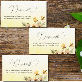 Tarjeta De Recepción Un pequeño Baby Shower de Bee Diaper Raffle