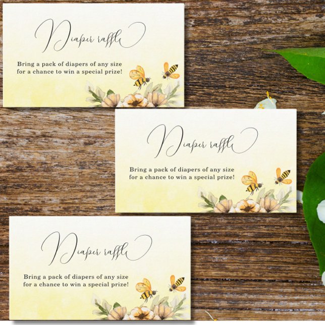 Tarjeta De Recepción Un pequeño Baby Shower de Bee Diaper Raffle (Subido por el creador)