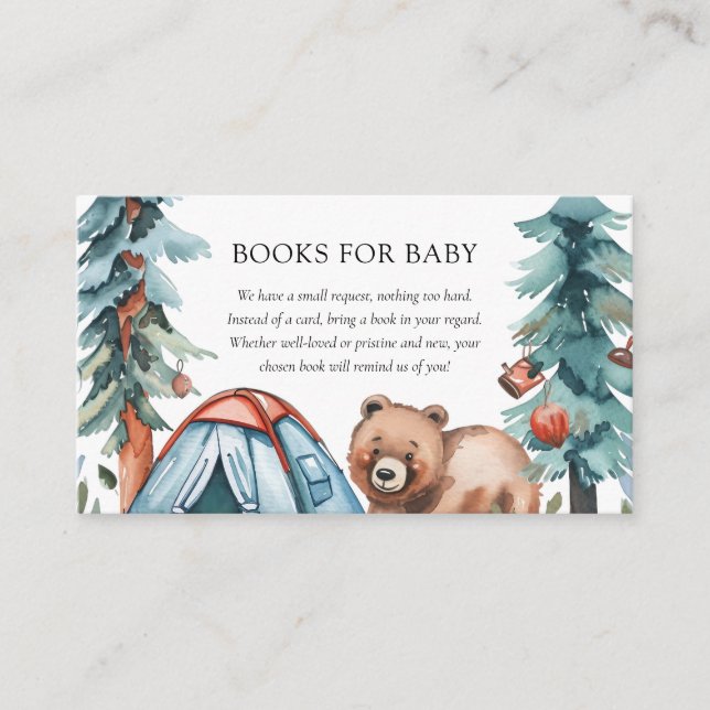 Tarjeta De Recepción Un pequeño Baby Shower forestal de campanarios (Anverso)