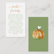 Un pequeño bebé calabaza de otoño Shower verde sal