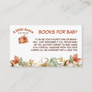 Tarjeta De Recepción Un pequeño bellota Libros para baby shower