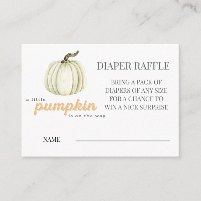 Tarjeta De Recepción Un pequeño billete de calabaza (Anverso)