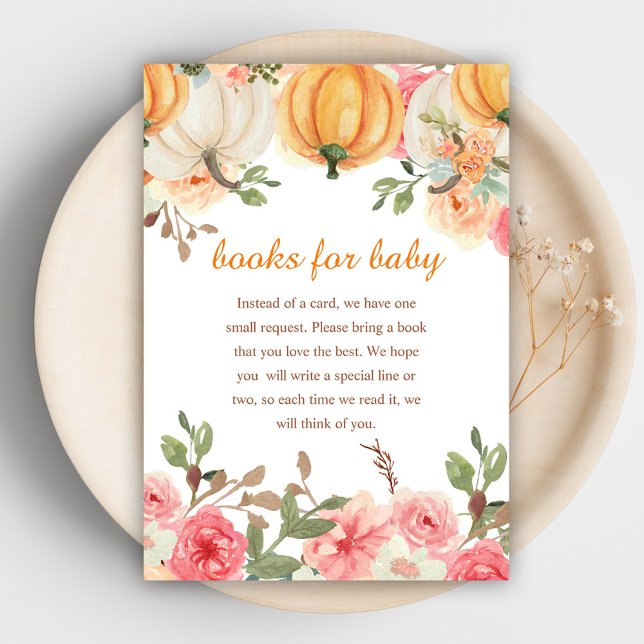 Tarjeta De Recepción Un Pequeño Boho De Calabaza Para El Bebé (A Little Pumpkin Boho Books For Baby Enclosure Card)