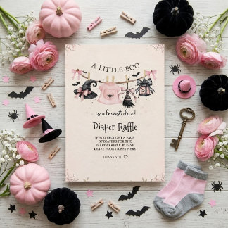Tarjeta De Recepción Un pequeño Boo espeluznante rosa Baby Shower de Ha